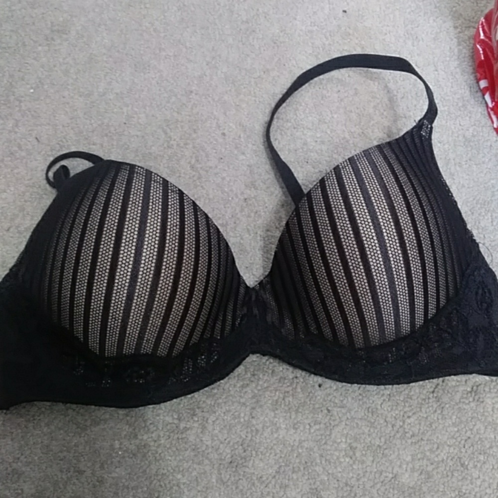 Striped lace bra
